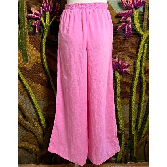 Anthropologie Smocked Linen Pants M - Picture 4 of 12